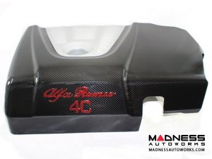 Alfa Romeo 4C Carbon Fiber Engine Cover - w/ Red Alfa Romeo Lettering